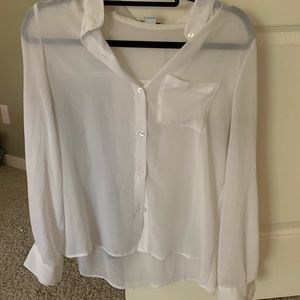 Cotton On Sheer White Blouse